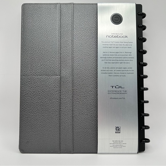 TUL Quilted Leather Notebook in Gray - Picture 6 of 6